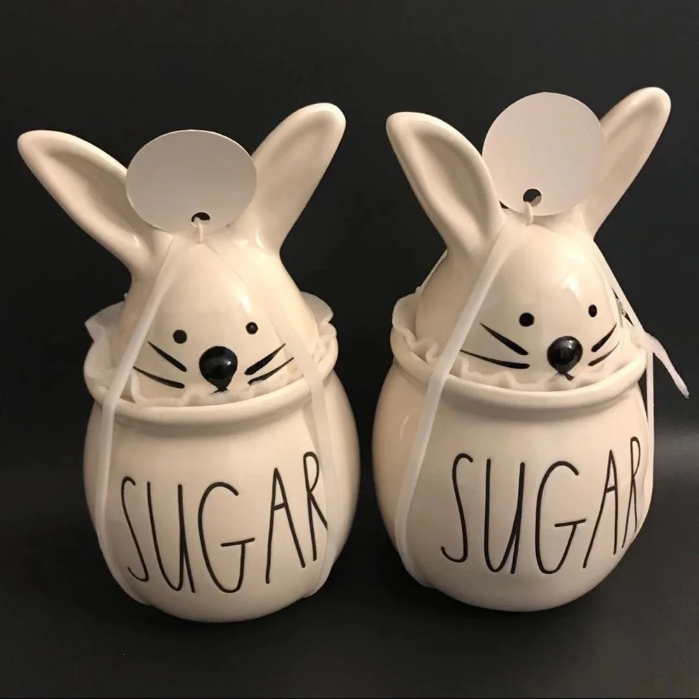 Rae Dunn Easter Bunny Sugar Bowls